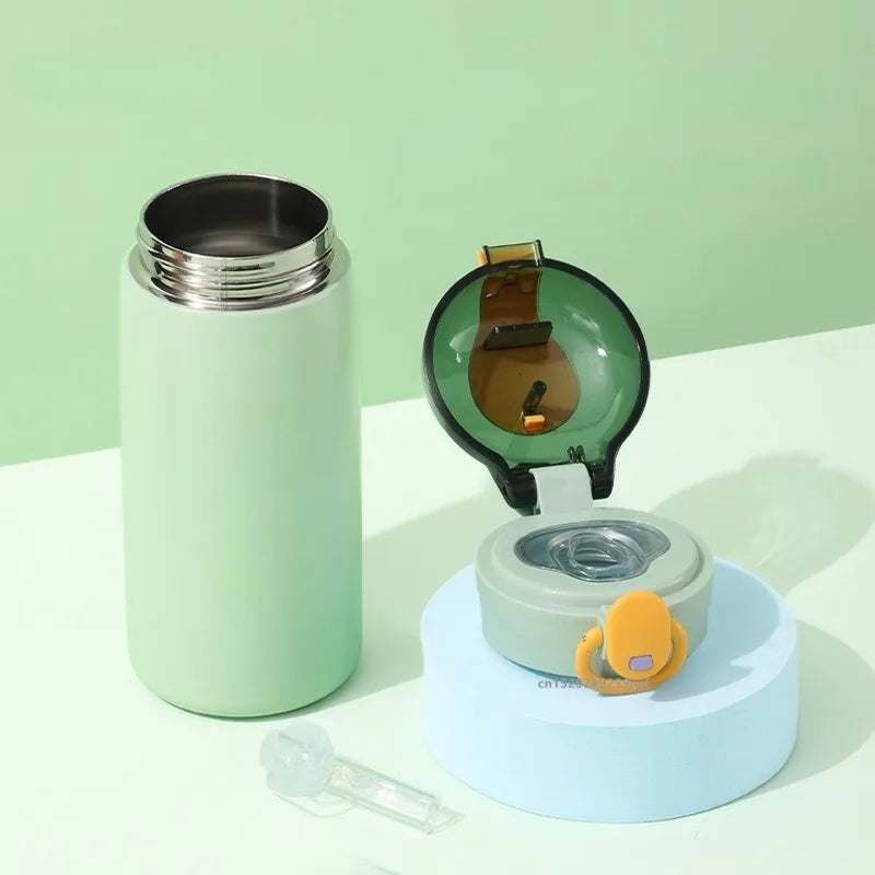 Stainless Steel Insulated Cup Double-Wall Vacuum Cup 320/460ML Leak-Proof Thermal Water Bottle With Straw For Home Outdoor Sport