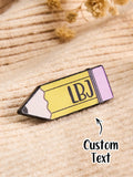 Custom Name Pencil Badge for Kids Write On School Teacher Brooch Pin Personalized Cute Kawaii Gift for Student Back to School