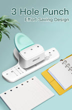 KW-TRIO Multi-Colored Loose-Leaf Hole Punch with 4mm Small Aperture Multi-Hole Punch with Ruler Design Portable Hole Punching