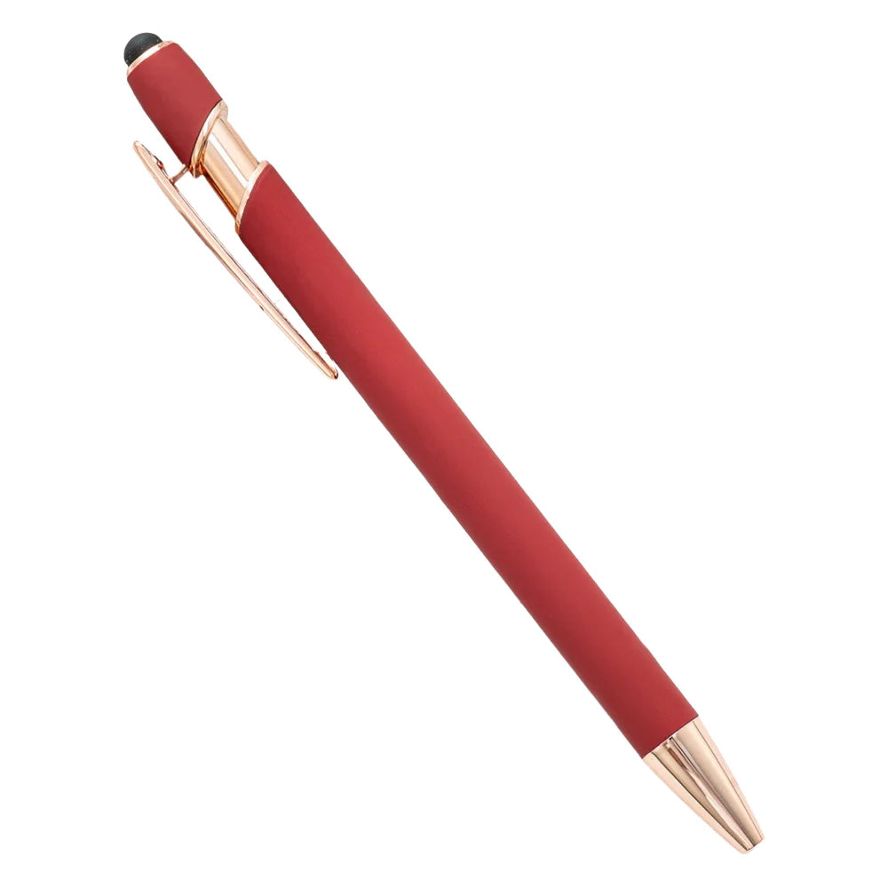 5-10 Pack 2-in-1 Stylus Pen, Retractable Ballpoint Pen w/ Stylus Tip for Touch Screen, Metal, 1.0mm Black Ink
