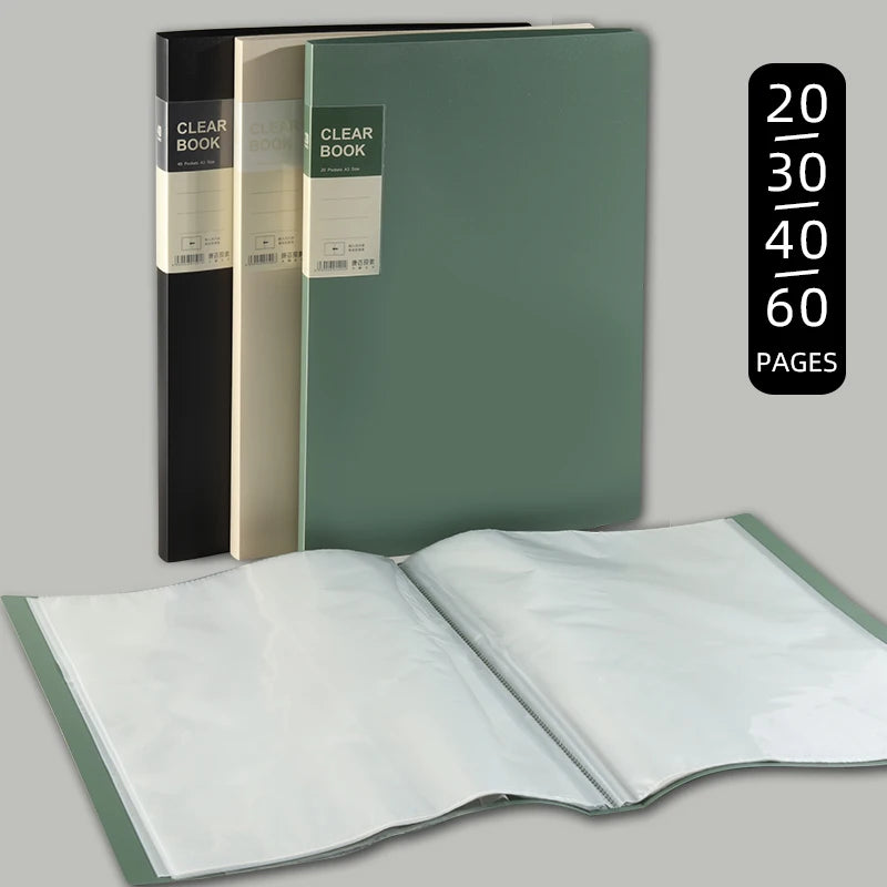 A3 Side-Loading Portfolio 8K Album for Children's Certificates, Artwork, Drawing Paper, and Poster Collection Folder