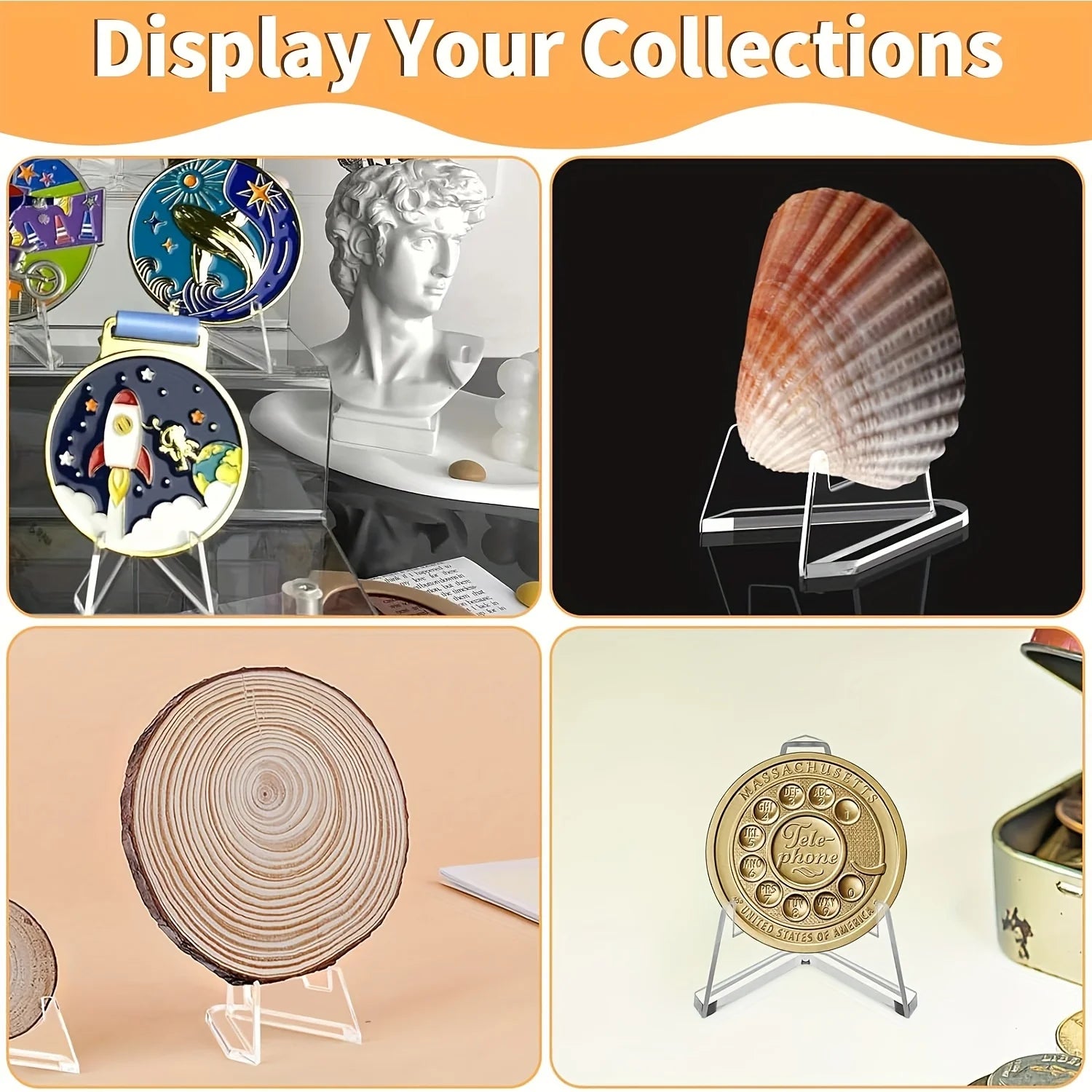 30pcs Clear Acrylic Display Stands - No Power Needed for Sports Cards & Graded Collections