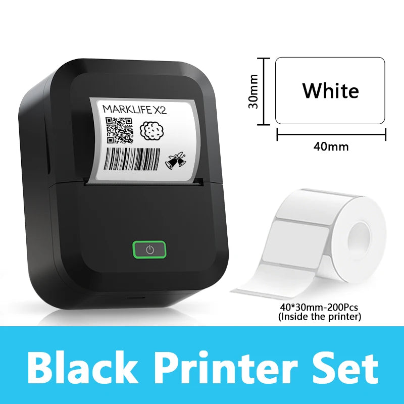 Marklif X2 Portable Thermal Printer Mini Pocket Printer Self-Adhesive Sticker Labeling Machine Similar as B21 B1 Printer Noink
