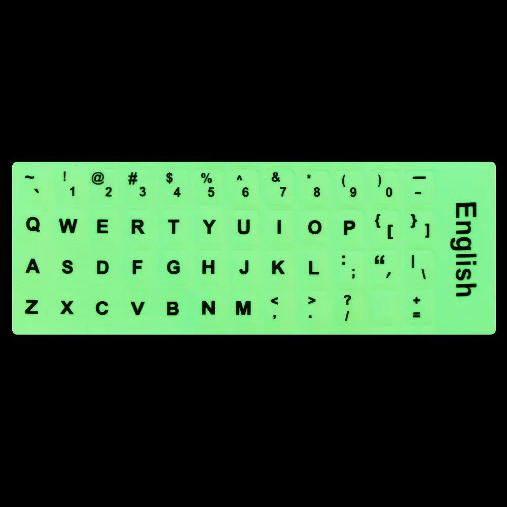Spanish English Russian Arabic French Luminous Keyboard Stickers For Laptop PC Desktop Key Board Night Light Dustproof Sticker