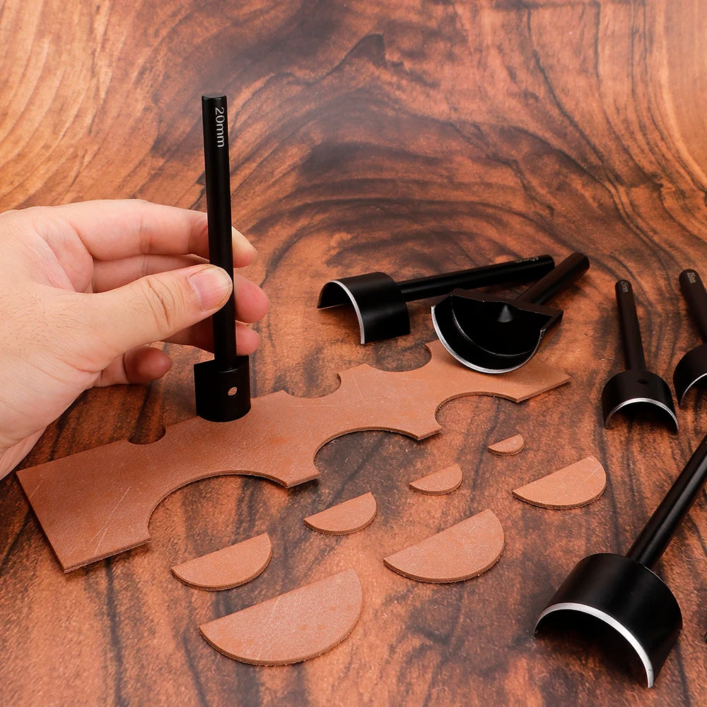 1pcs Half-round Puncher for Leather Craft Making Leather Wallet, Belt Projects- DIY Leather Rounded Corner Chopping Punch Tool