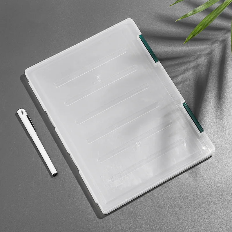 Transparent Thicken A4 File Box Plastic Office Document Sorting Storage Box Buckle Design Book File Archive Seal Boxes Organizer