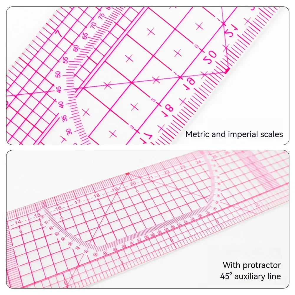 Clear Metric Flexible French Curve Ruler Practical Tailoring Template For Dressmaking Pattern Drafting DIY Sewing Projects
