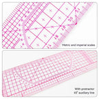 Clear Metric Flexible French Curve Ruler Practical Tailoring Template For Dressmaking Pattern Drafting DIY Sewing Projects