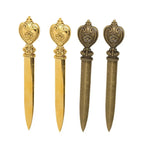 4 Pcs Durable Zinc Alloy Letter Openers Lightweight Retro Envelope Opener Ergonomic Design Bronze Letter Opener Tool Office
