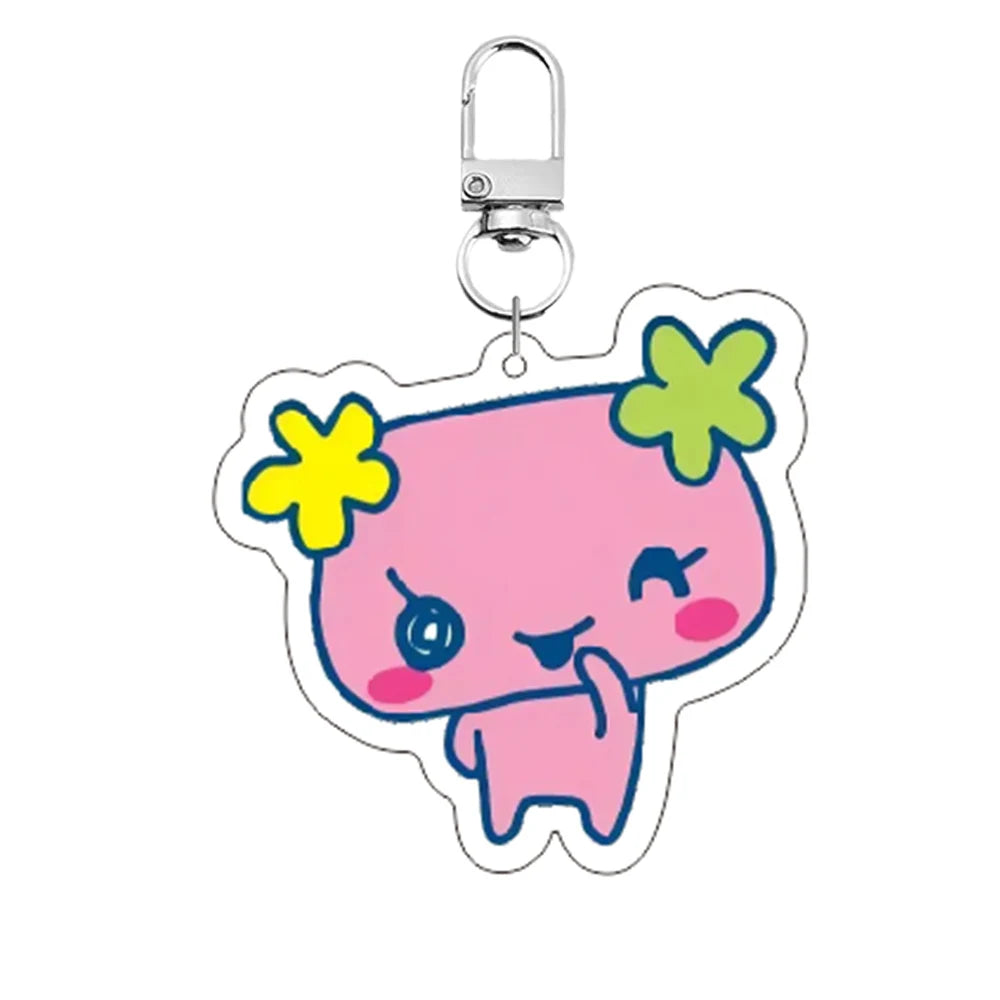 Acrylic GoGo Tamago Q Version Mobile Phone Chain Mametchi Kuchipatchi Mimitchi Gozarutchi Key Chain Cell Phone Pendant Gifts