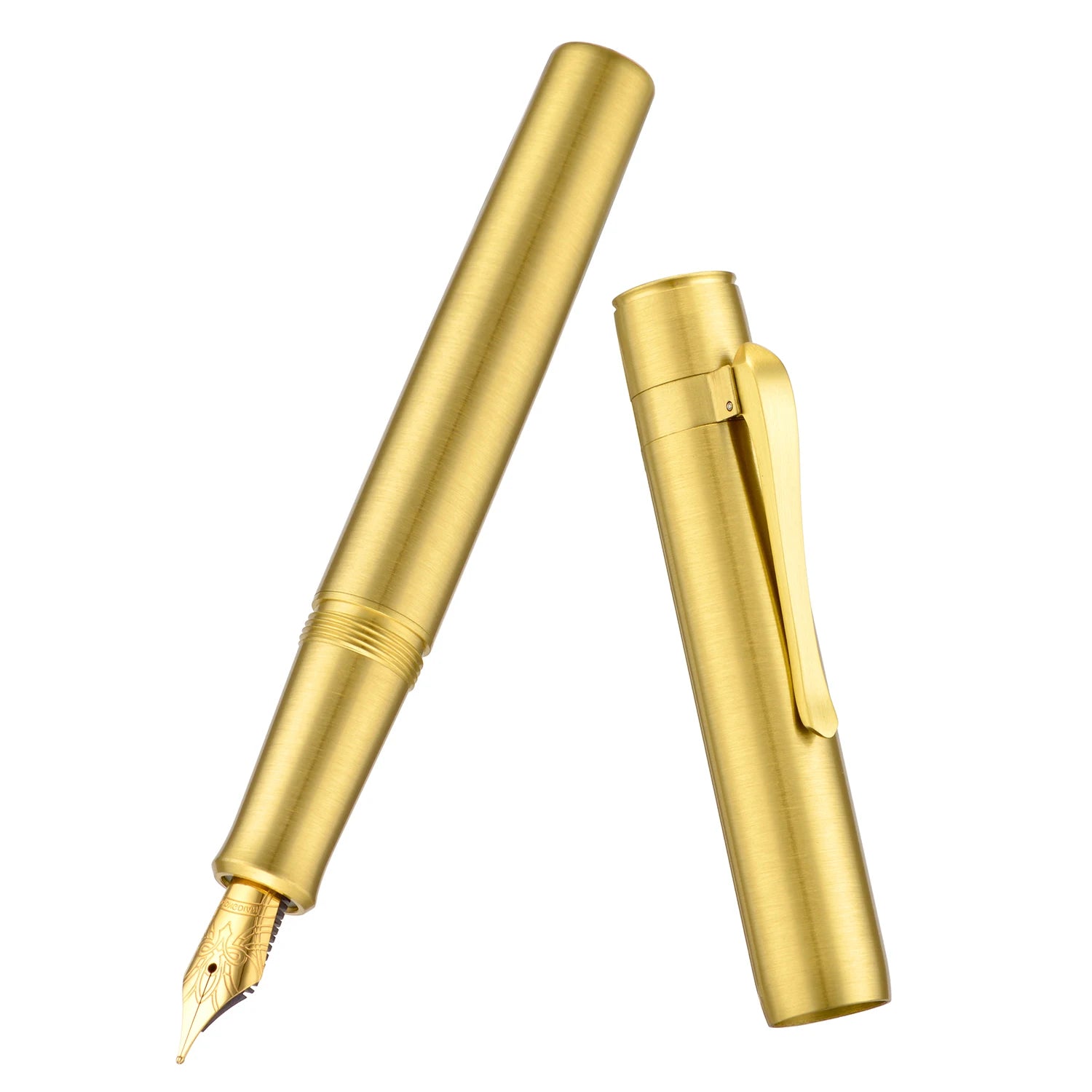 Hongdian M2 Brass Fountain Pen EF/F/M/Long Knife Nib Short Pocket Portable Writing Pen with Converter