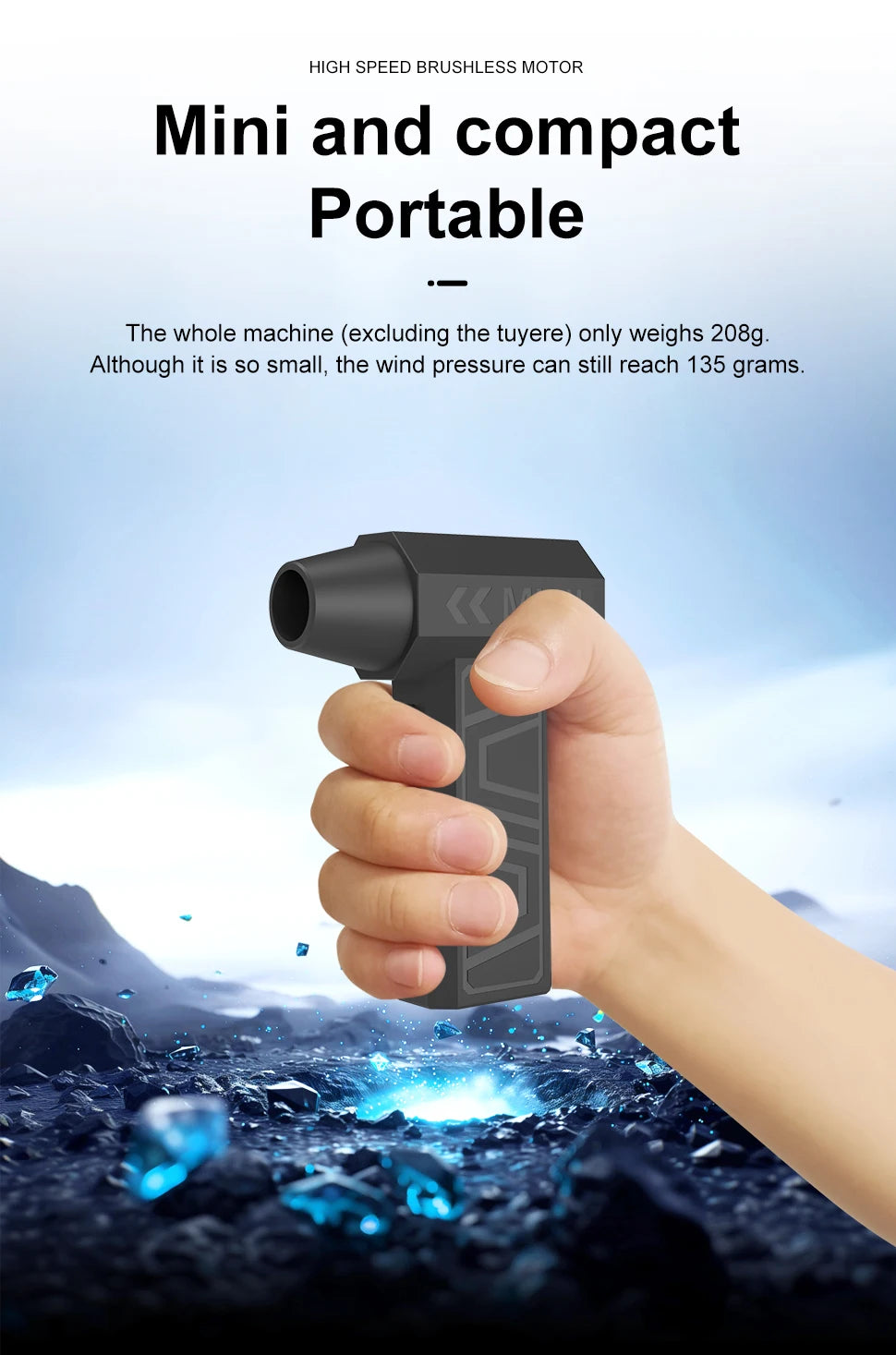 Turbo Jet Fan High Speed Vacuum Mini Electric Air Duster Rechargeable Cleaner for PC Keyboard Car Dust Snow Leaf Blower 4-Gear