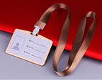 Fashion Card Cover Women Lanyard Aluminum Alloy Work ID Card Holder Business Work Card ID Badge Holder Metal Bags Case