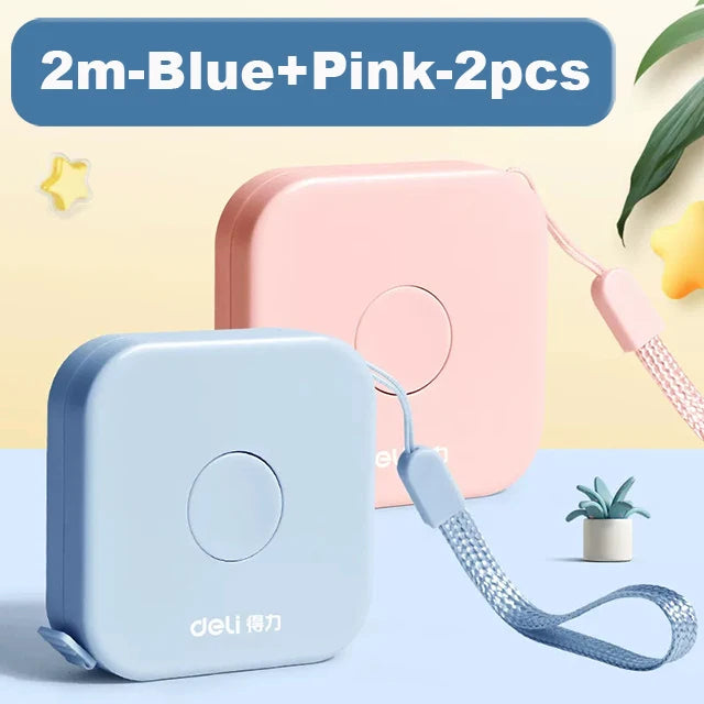 Deli 1/2pcs 2m Measure Tape Soft Rulers Double Scale Sewing Flexible Ruler for Kids Aldult Height Waist Measuring Tailor Ruler