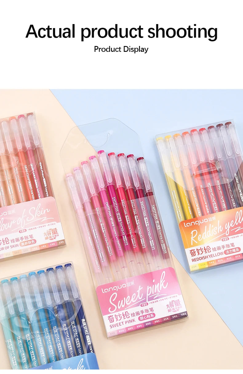 105Color Hand Account Gel Pen Languo Morandi Retro Pen Large-Capacity Color Handbook Pen For Student Painting Graffiti Writting