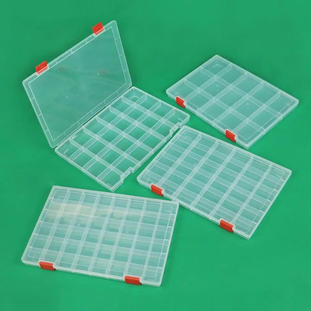 15/24/36/48 Grids Clear Box Thickened Transparent Plastic Jewelry Elastic Band Storage Box Display Organizer Tool Storage Case