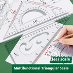 College student drawing tool set Professional construction engineering Combination assembly drawing  geometry set for school