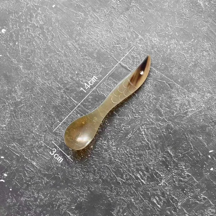 14-21cm Kitchen Water Buffalo Horn Spoon Exquisite Western Cuisine Spoon Creative Dessert Spoon Long Handled Spoon Horn Products