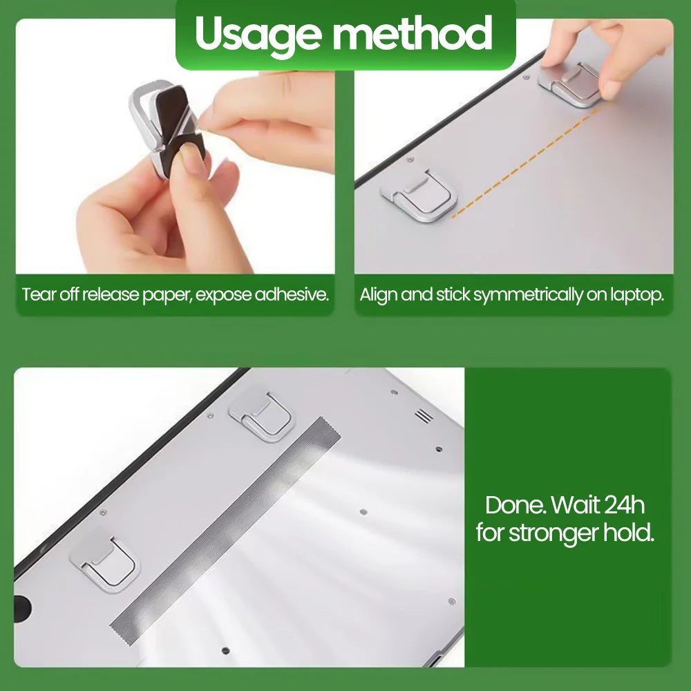 Elough Portable Laptop Atand Invisible Adhesive Bracket Folding Storage Height-Increasing Stand Keyboard Foot Pad Support Stand
