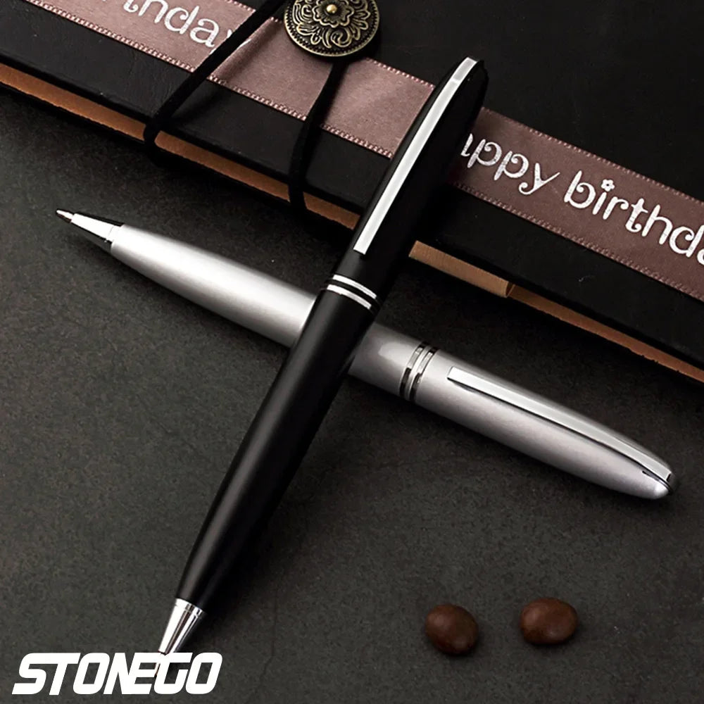 STONEGO Capless Ballpoint Pen, Simply Twist Roller Ball Pen Black Gel Ink Medium Point 1.0mm Smooth Writing Signature Pens