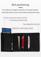 Rfid Blocking Pop Up Minimalist Wallet Magnetic Credit Card Holder Luxury Men Wallet Leather Bank Cardholder Case Vallet for Men