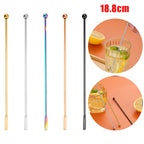 Stainless Steel Coffee Stir Stick Juice Rio Cocktail Drink Stirring Mixer Sticks Wedding Party Bar Muddler Champagne Stirrer