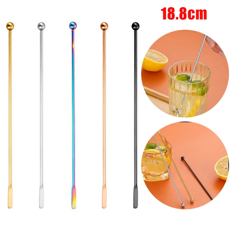 Stainless Steel Coffee Stir Stick Juice Rio Cocktail Drink Stirring Mixer Sticks Wedding Party Bar Muddler Champagne Stirrer