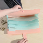 5page Classic Accordion File Folders - A4 Document Storage Bags with Plastic Material and Test Roll Holder - Durable and Expanda