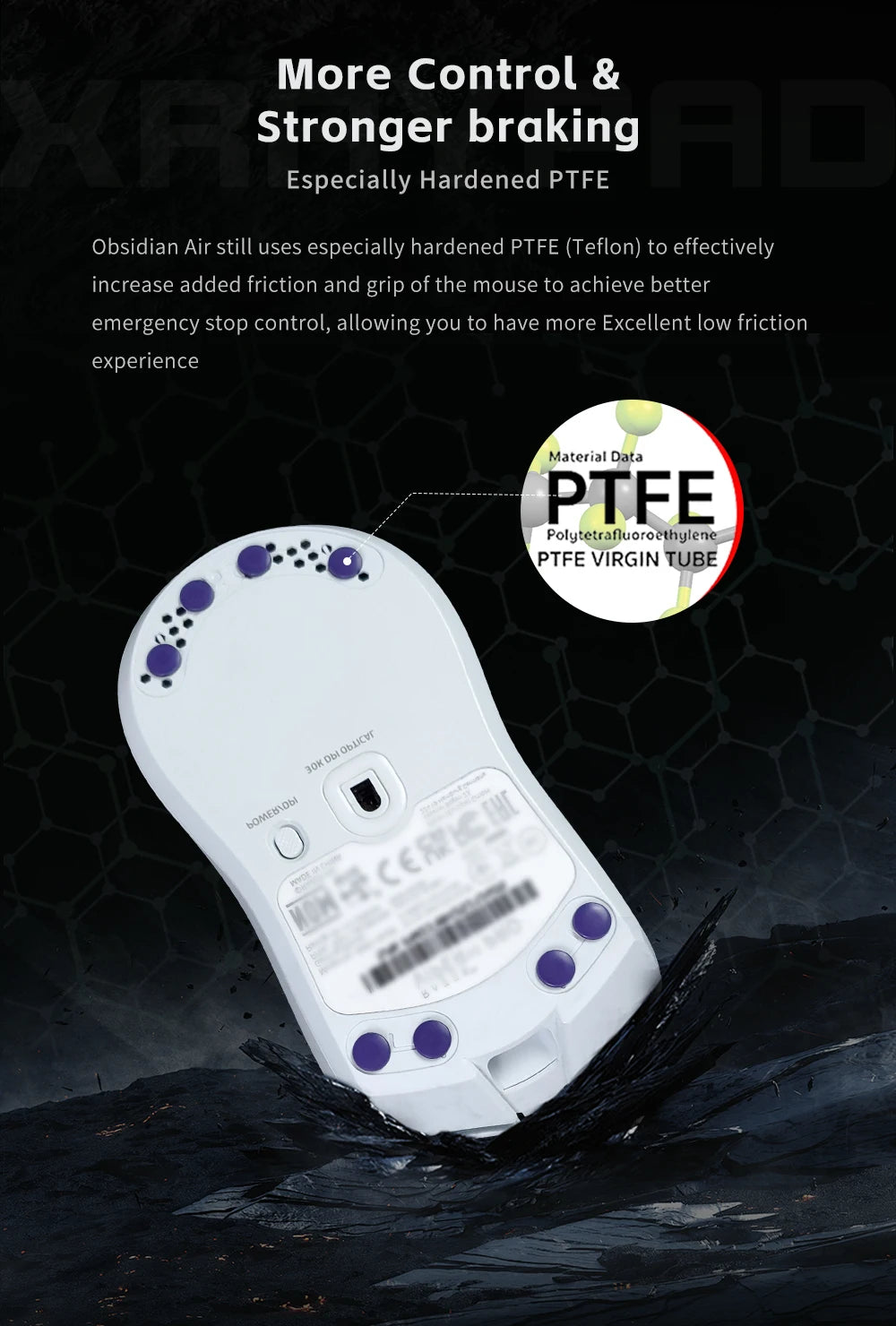 X-Raypad Obsidian Air Mouse Skates All Series – Quiet & Control