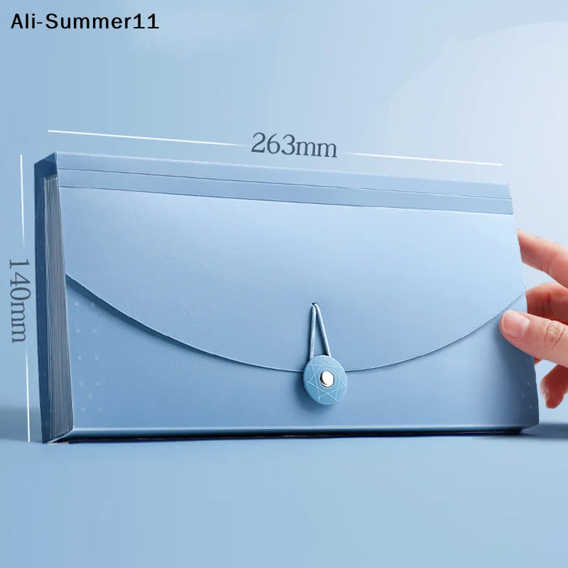 【Wq0】【MA3】13 Pockets Expanding File Folder Accordion Document Organizer Check Receipts Bill Card Ticket Holder PP Wallet Case