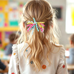 2Pcs Trendy Firework Hair Ties Rainbow Curly Ribbon Elastic Rubber Bands For Girls Kids Cute Hair Ropes Daily Hair Accessories
