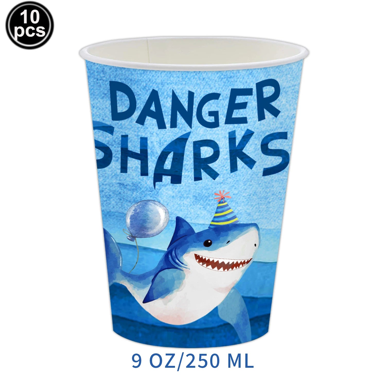 Ocean Shark Theme Disposable Tableware Cute Cartoon Marine Animal Plastic Tablecloth Kids Birthday Party Baby Shower Decor