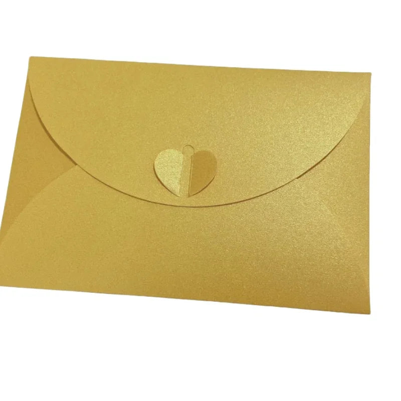 20pcs Colored pearlescent Envelope Thick Cardboard Small Foldable DIY Paper Envelopes Self Locking Buckle Letter Gift Card Cover