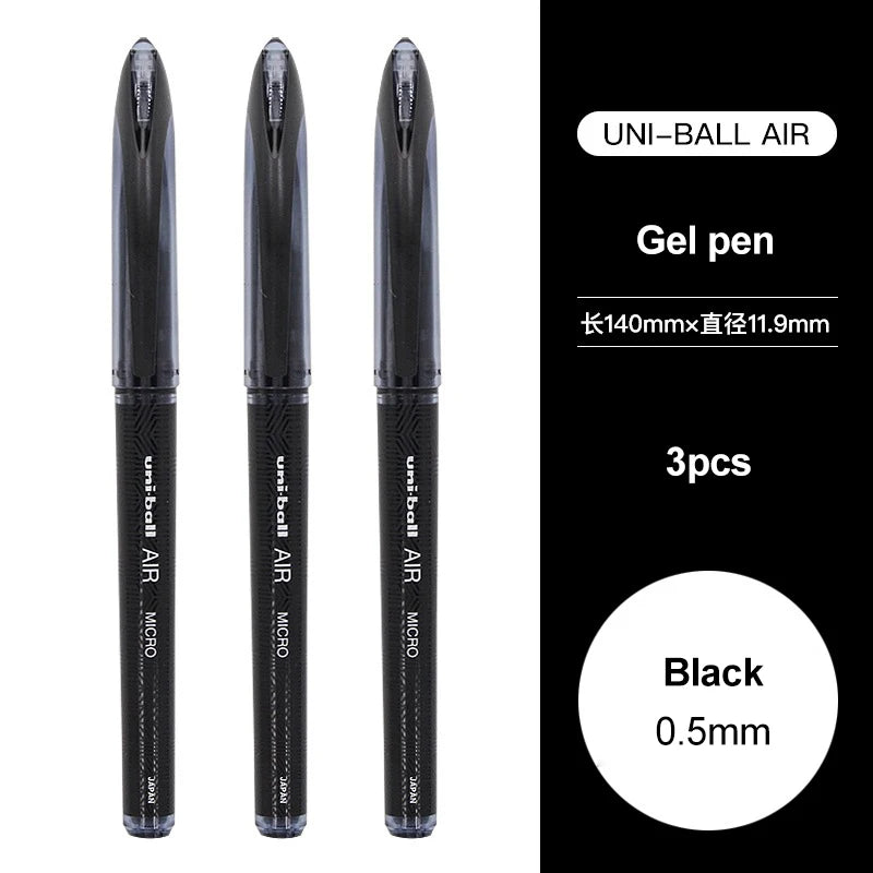 3/6pcs Japan Uniball Gel Pen AIR Straight Liquid Signature Pen UBA-188 Black Technology 0.5/0.7mm Free Writing School Supplies