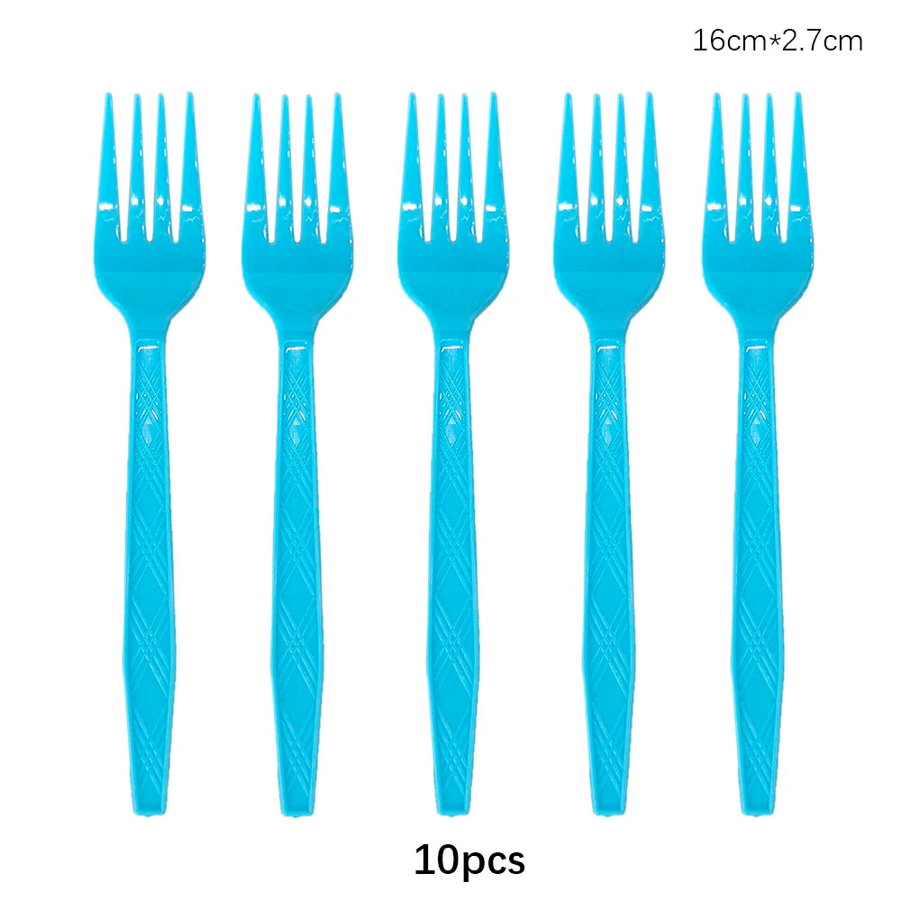 Rose Gold Disposable Knife Fork Spoon Cutlery Set Disposable Tableware Birthday Party Decorations Wedding Baby Shower Supplies