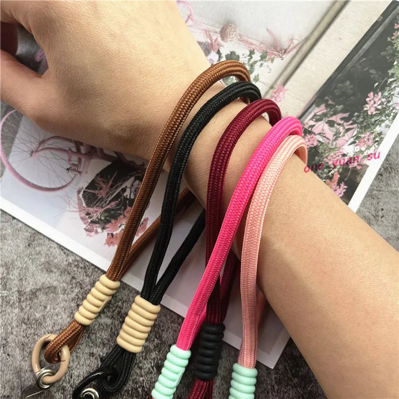 Cellphone Strap Candy Color Rope for Cards Metal Keyring Wrist Lanyard Keychain Portable Cellular Pendant Premium Hand Strap