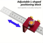 Professional T-Type Woodworking Scriber Precision Marking Gauge Scribing Positioning Block Adjustable Alloy Scribing Ruler DIY