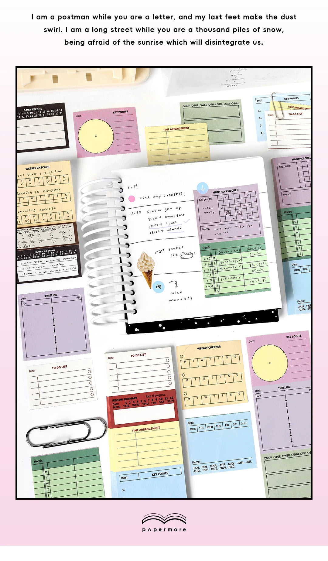80 Sheets Cartoon Brief Scrapbooking Memo Pad Simple INS Message Paper Student List Notes School Stationery Journaling supplies