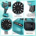 Electric Turbo Blowers 3 Gears Brushless Cordless Electric Air Blower Hand Dust Blowing Tools for Makita Battery Pin(No Battery)