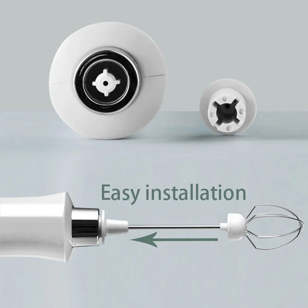 Handheld Electric Milk Frother USB Wireless Egg Beater Kitchen Mixer Coffee Whisk Blender Tool for Home Use