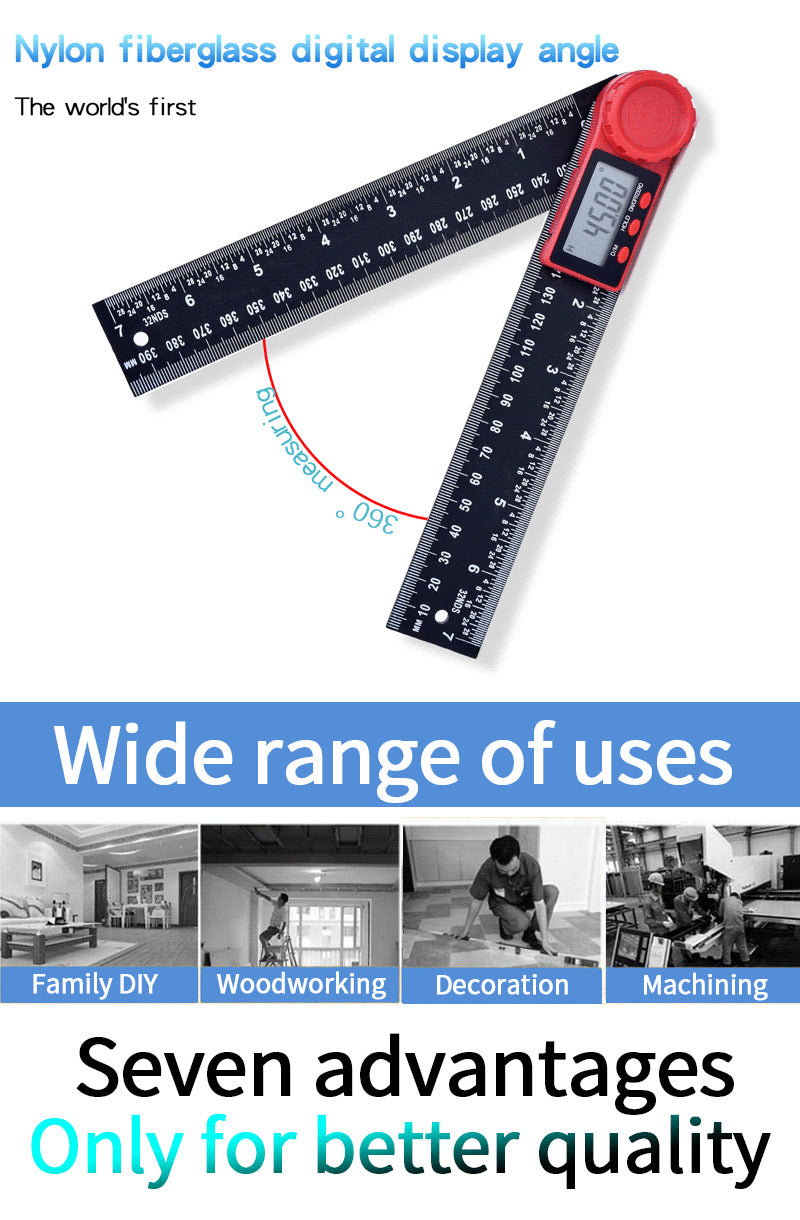 200mm 8'' Digital Angle Finder Ruler Protractor Inclinometer  Electron Goniometer  Angle Length Measuring Tool