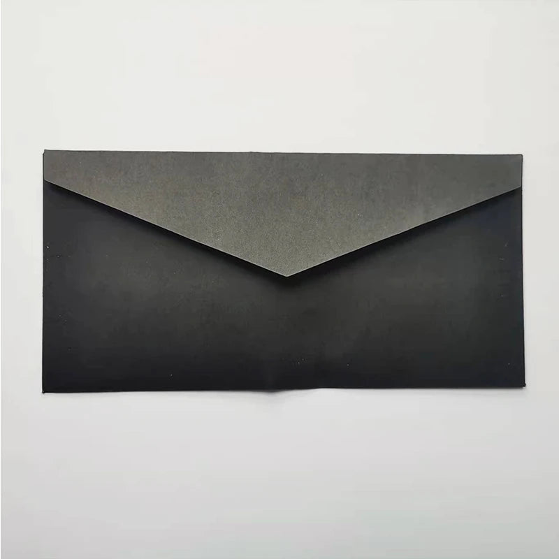 10Pcs Vintage Kraft Paper Envelopes Blank A4 triangle cowhide Handmade black Set Writing Christmas Invitations 22*11CM