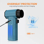 880000RPM Turbo Fan Jet Powerful Air Blower 10000mAh 600g Thrust 70m/s Wind Brushless Duster, vacuum leaf Removal Dryer for car