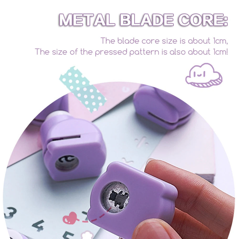 Embossing Punching Device,Hole Punch Mini Paper Shaper Cutter,Multi Patterns Paper Crafts Puncher Set For DIY Scrapbooks