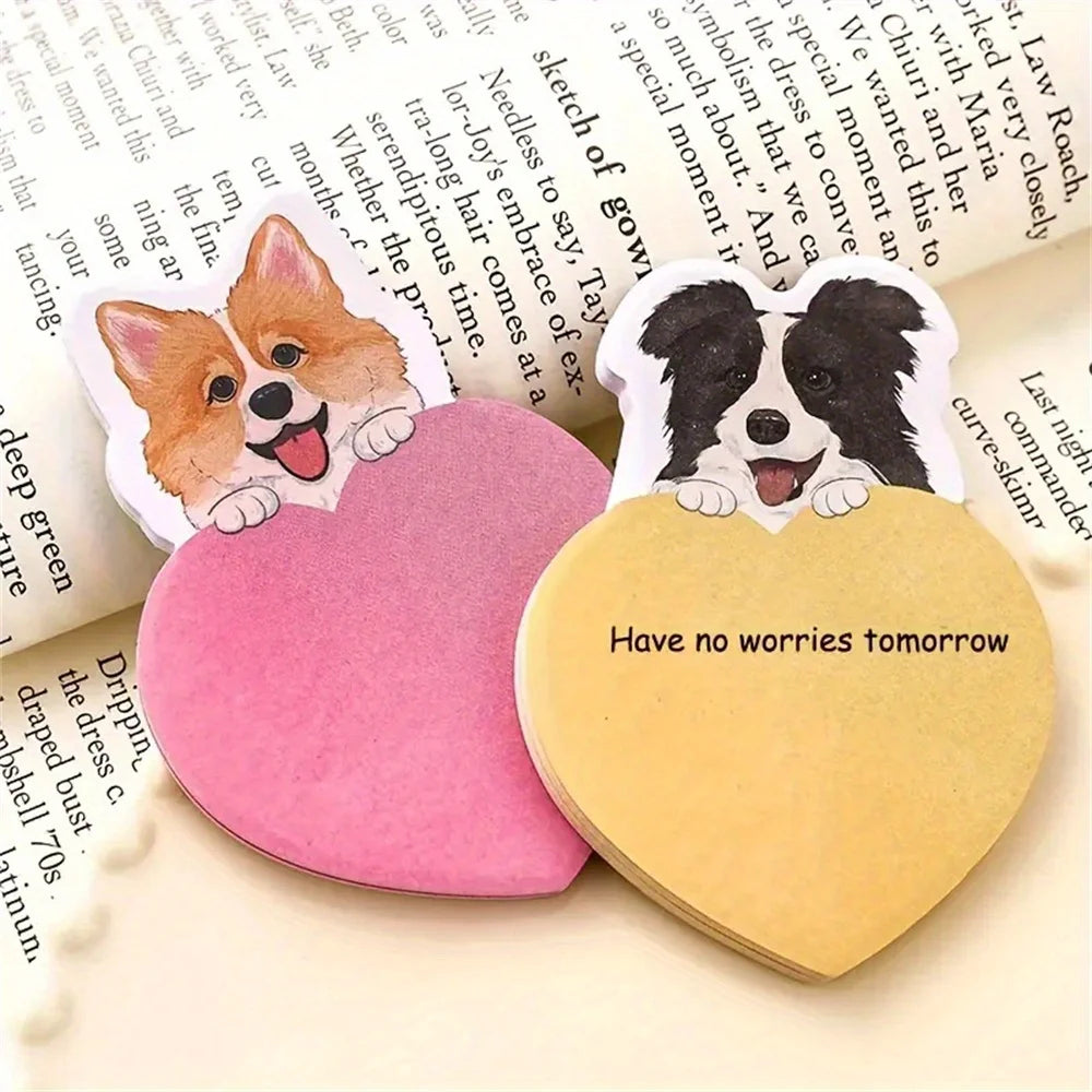 30sheets Cute Dog Post Cartoon Sticky N Times Sticky  School Stationery Small Gifts Memo Puppy Decorative Sticky Notes Paper