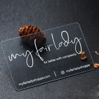 Custom Transparent PVC Business Cards White Ink Print Thank You Cards One Side Print Free Design Round Corner Office Supplies