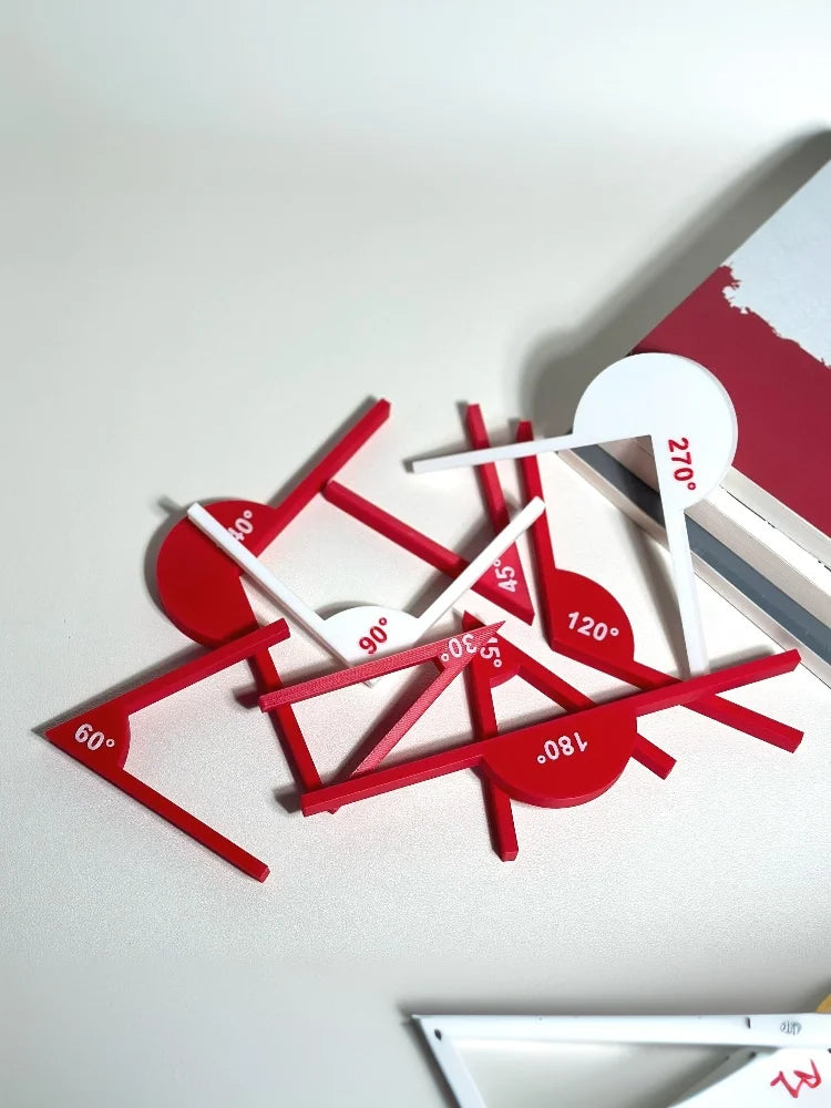 2/5Pcs Portable Geometric Angle Ruler Measuring Multifunctional Geometric Angle Teaching Auxiliary Props Tools