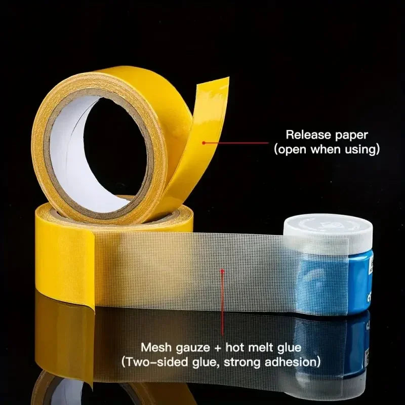 Extra Strong Double Sided Adhesive Tape Thin Super Strong Heavy Fixation Bookbinding Mesh Waterproof Powerful Grid Carpet Tape