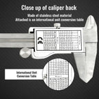 6 Inch 150mm Digital Vernier Caliper Stainless Steel Micrometer Measuring Tool Depth Ruler