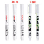 1/3/5 Pcs White Marker Pens 1.0mm 2.0mm Fast Drying Permanent Oily Waterproof Paint Tire Markers Graffiti Pens